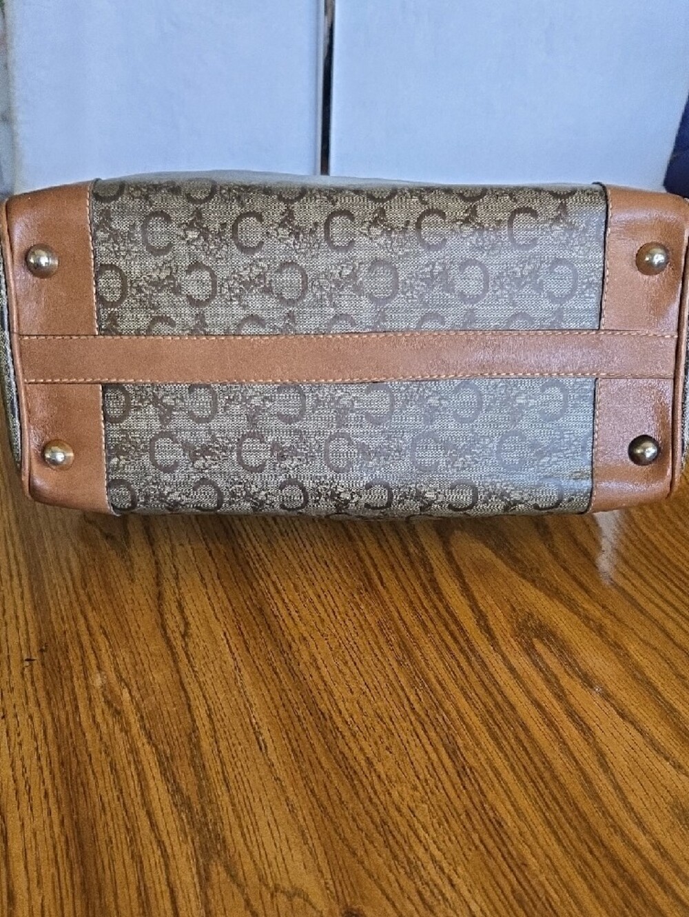 Celine Vintage Macadam Canvas Top Handle  W/ COA - Picture 7 of 15